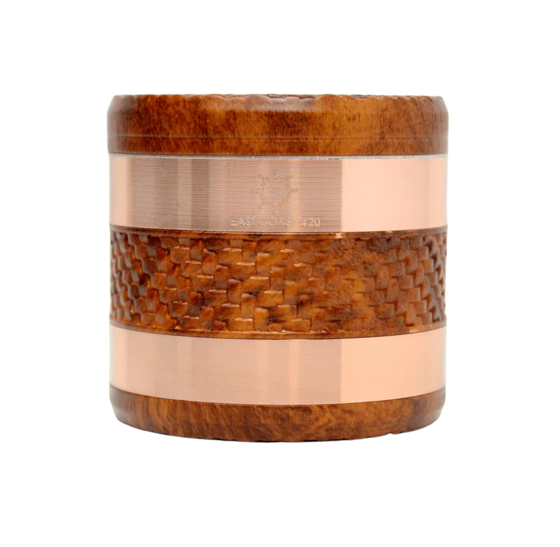 EC420 Weaving Wood Style 63mm 4 Piece Grinder - Orange/Copper