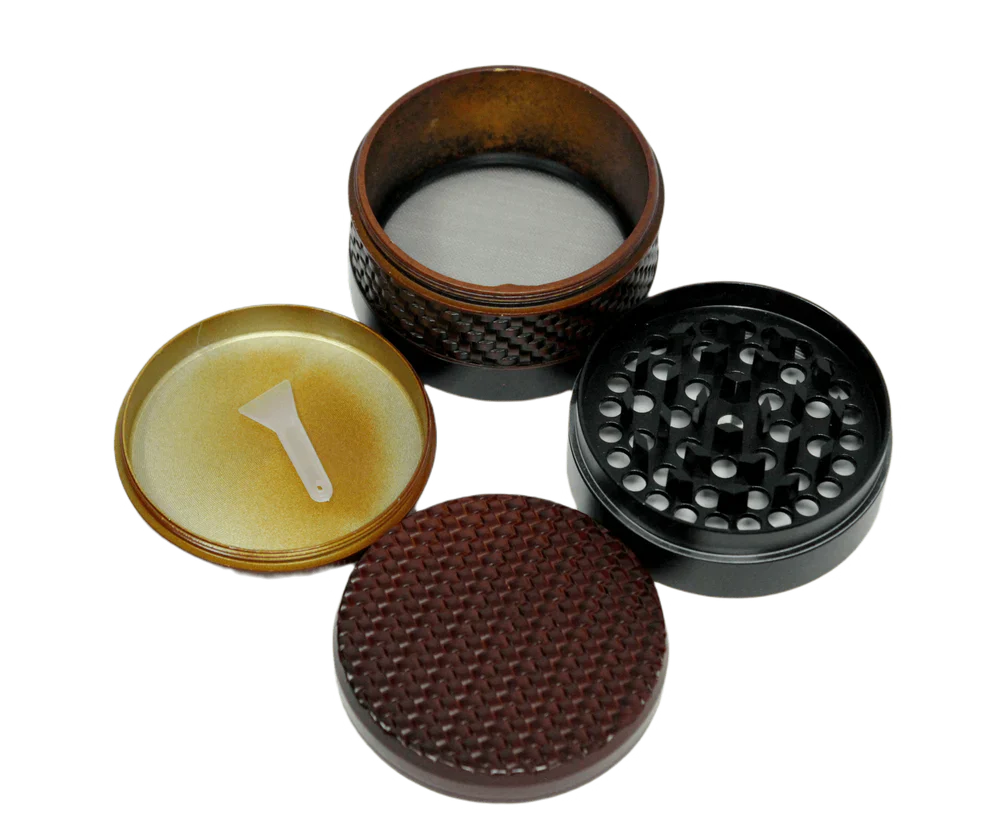 EC420 Weaving Wood Style 63mm 4 Piece Grinder - Orange/Copper - Image 2