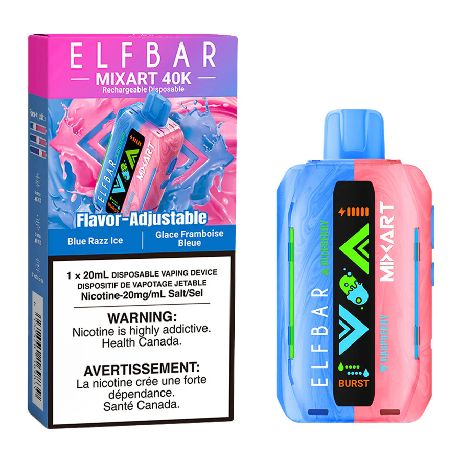 Elf Bar MixArt 40K Disposable Vape Device - Blue Razz Ice 20ml