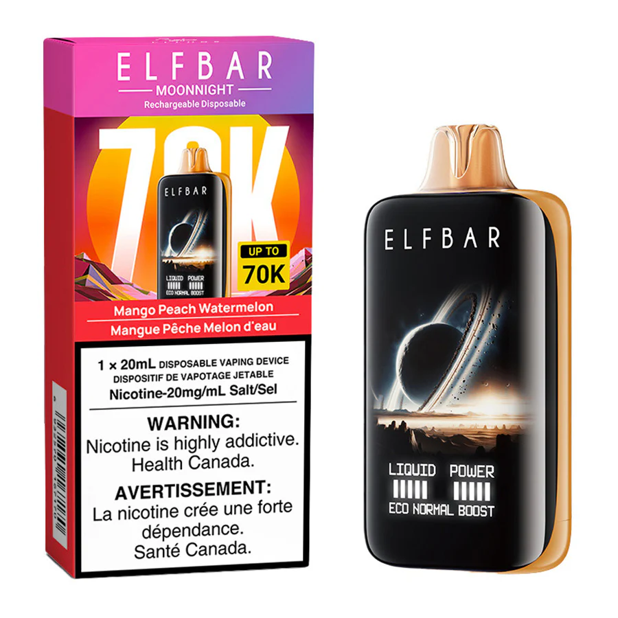 Elf Bar MoonNight 70K Disposable Vape Device - Mango Peach Watermelon 20ml