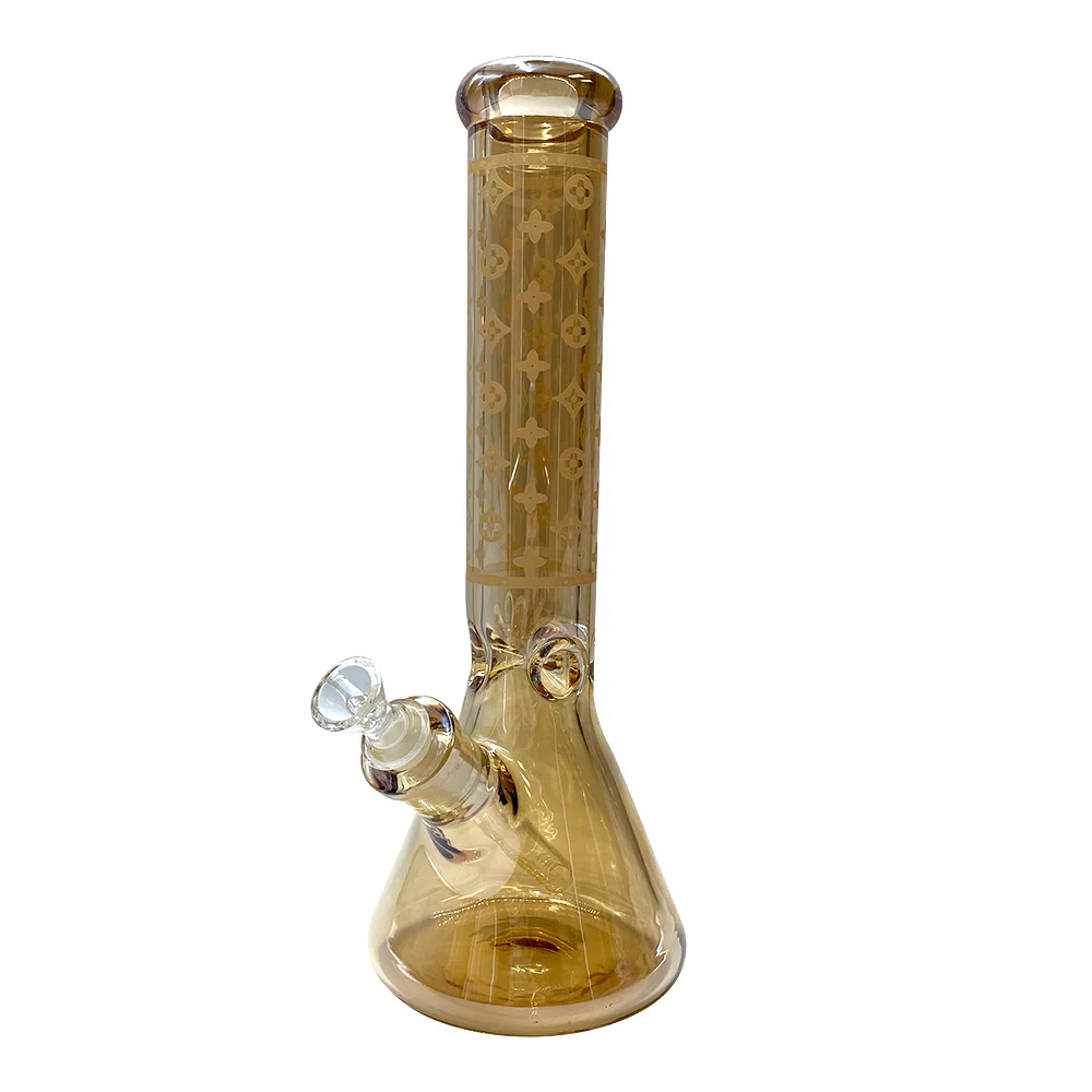 Glass Beaker Bong -14" Lv Pattern (7mm) - Asst Colours (v17) - Image 3
