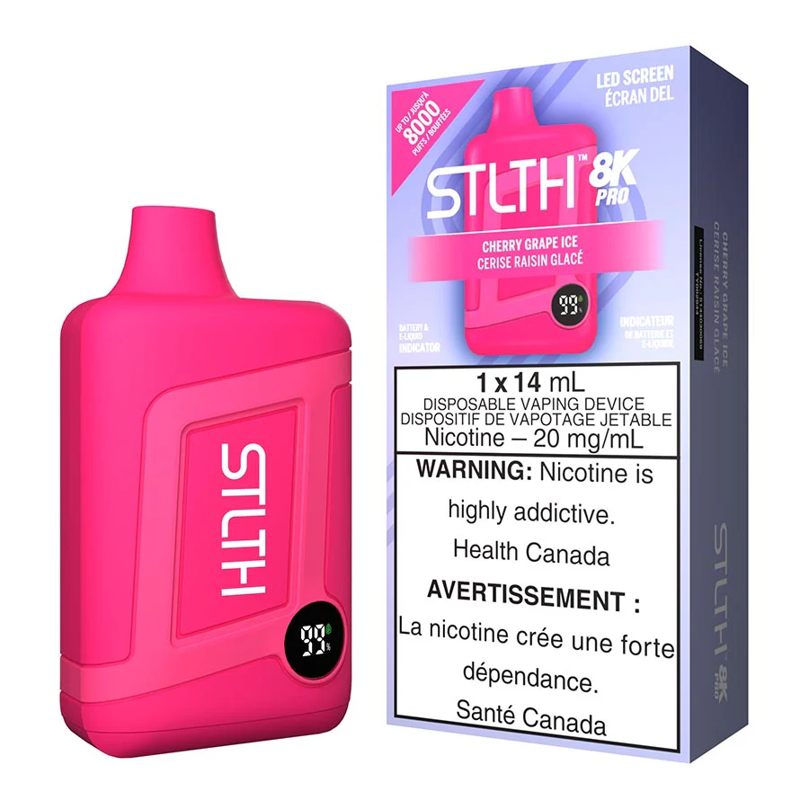 STLTH 8K Pro Disposable Vape Device - Cherry Grape Ice