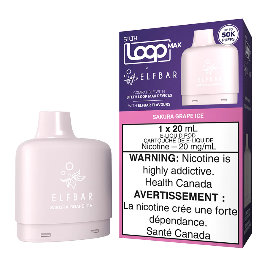 STLTH Loop Max X Elf Bar E-Liquid Pod Pack - Sakura Grape Ice 20ml